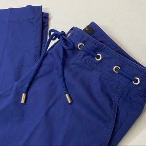 Talbots Blue Ankle Pants with Gold Accents